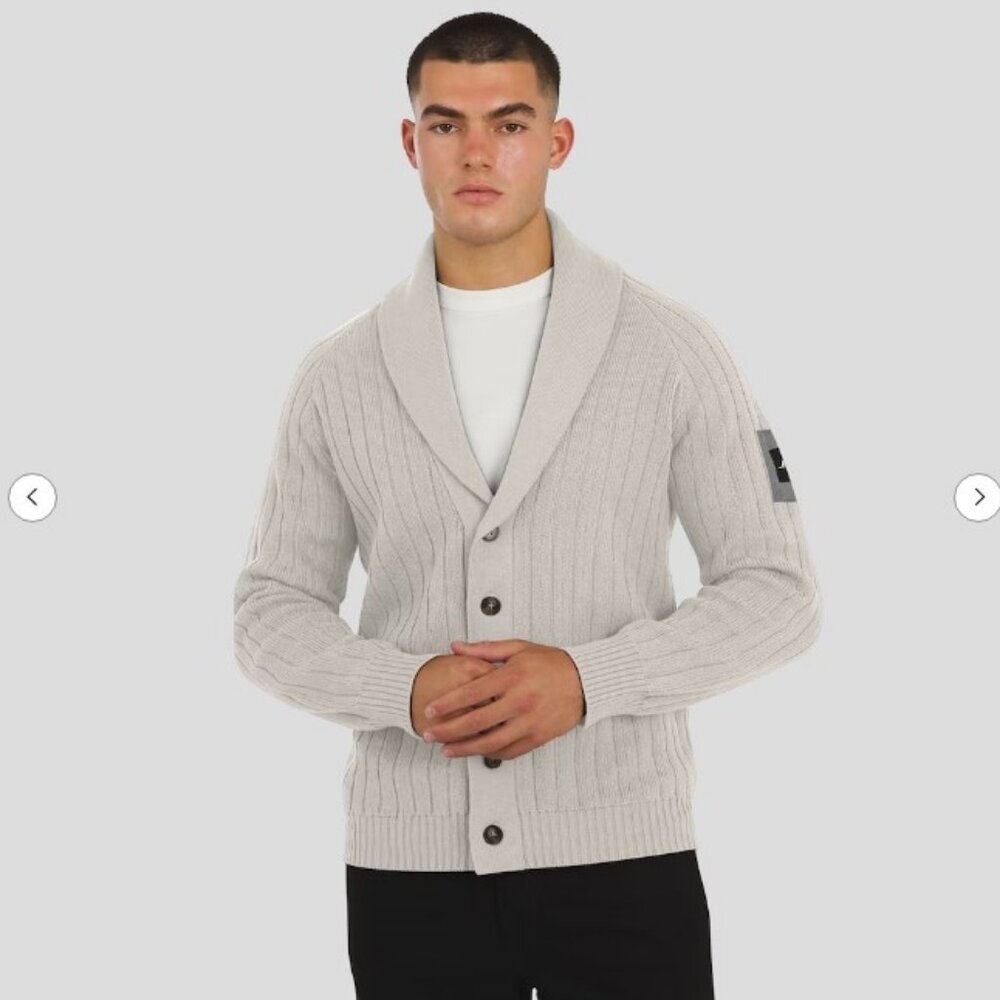 NEW! Men's New York Jets J. Palmer Gray The Playmaker Cardigan Raglan Sweater